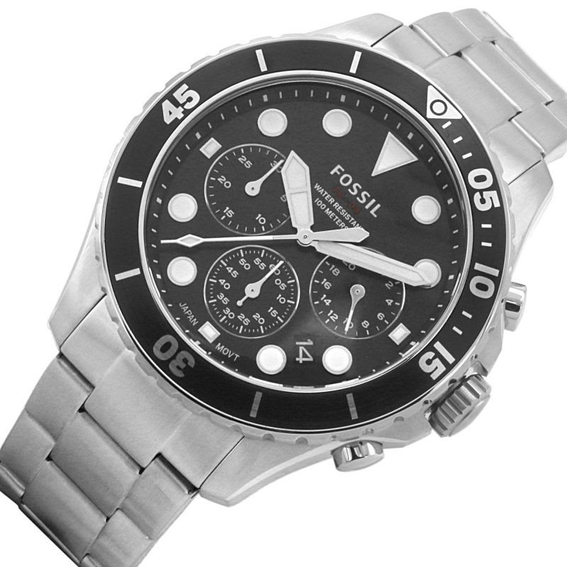 FS5725 שעון יד פוסיל לגברים | דגם גדול מרשים כולל תאריכון | כרונוגרף מלא ברצועת פלדת אל חלד | קולקציית שעונים חדשה | Fossil FB-03 Chronograph Stainless Steel Quartz FS5725