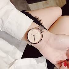 שעון יד סקאגן זהב רוז משובץ 12 זקרונים לאישה | שעוני אופנה במבצע | שנתיים אחריות | דגמים חדשים של המותג | SKW7205 Hagen Three-Hand Rose-Tone Steel-Mesh Watch - Skagen