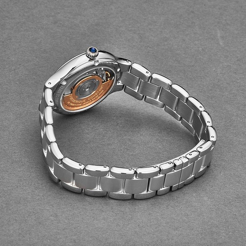 FC-306NHD3ER6B שעון יוקרתי לנשים של פרדריק קונסטנט שוויץ | שעון אוטומטי כסוף בלוח כחול פנינה משובץ | שעוני יוקרה לאישה | יבואן רשמי Frederique Constant Geneve Delight Automatic Ladies FC-306NHD3ER6B