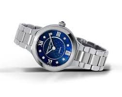 FC-306NHD3ER6B שעון יוקרתי לנשים של פרדריק קונסטנט שוויץ | שעון אוטומטי כסוף בלוח כחול פנינה משובץ | שעוני יוקרה לאישה | יבואן רשמי Frederique Constant Geneve Delight Automatic Ladies FC-306NHD3ER6B