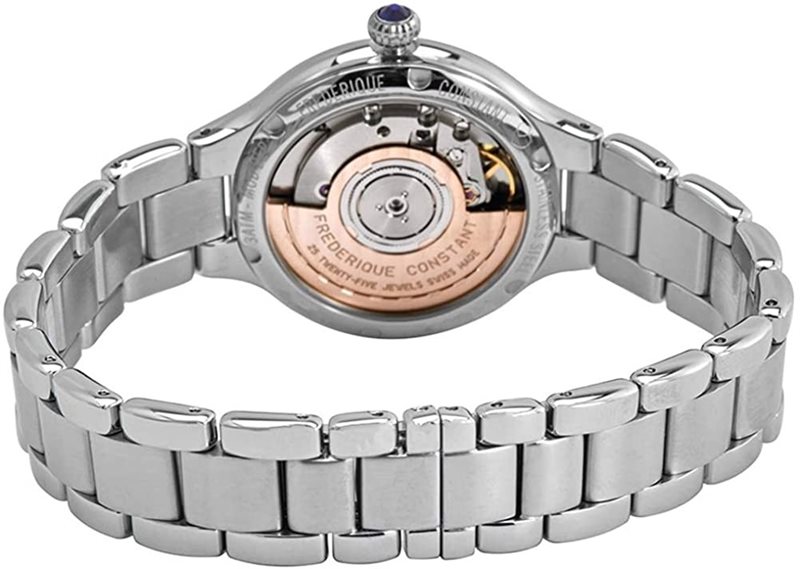 FC-306NHD3ER6B שעון יוקרתי לנשים של פרדריק קונסטנט שוויץ | שעון אוטומטי כסוף בלוח כחול פנינה משובץ | שעוני יוקרה לאישה | יבואן רשמי Frederique Constant Geneve Delight Automatic Ladies FC-306NHD3ER6B