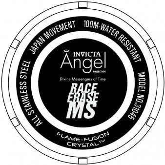 31045 שעון אינווקטה כסוף לנשים | דגם משובץ זרקונים בלוח ובבאזל | לוח לב משובץ | שנתיים אחריות | Invicta Women`s Angel 31045 35mm Mother-of-pearl