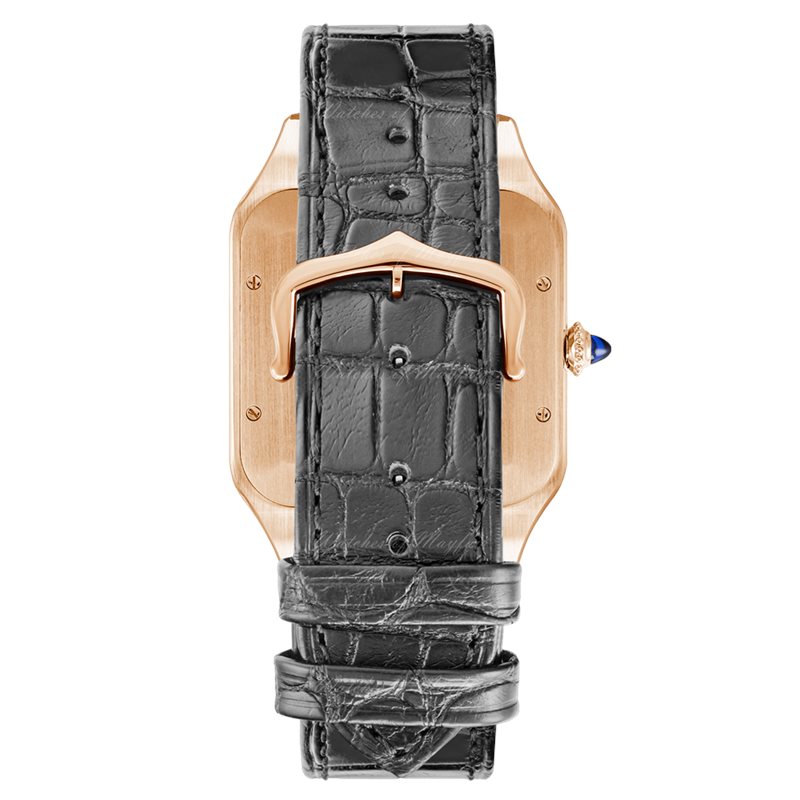 WGSA0022 שעון קרטייה נשים מסדרת סנטוס דומונט סמול | זהב 18K ברצועת עור | אחריות בין לאומית | מלאי מוגבל | Cartier Santos-Dumont Watch Small Model, Quartz Movement, Rose Gold, Leather WGSA0022