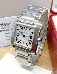 W51002Q3 קרטייה טנק לארג'; דגם אוטומטי יד 2 | סט מלא כולל קופסא ותעודות | שנה אחריות | לוח רומי כולל תאריכון | שעוני יוקרה יד 2 Large Cartier Stainless Steel Tank Francaise W51002Q3