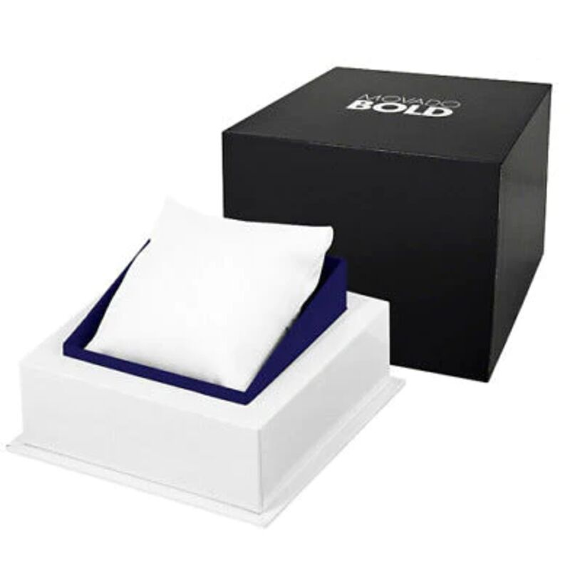 3600895 שעון מהסדרה החדשה של מובאדו לגברים | דגם כרונוגרף ספורטיבי ברצועת סילקון | שעון יוקרתי שווצרי לגברים |Movado Bold Fusion Chronograph Quartz Gold Dial Men';s Watch 3600895