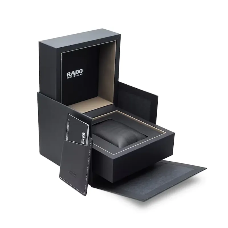 R-37924072 שעון ראדו יבואן רשמי מסדרת פלורנס משובץ 3 יהלומים | הדגם הגדול 35 מ';';מ | 5 שנים אחריות | רתועת פלדת אל חלד | RADO Florence Quartz Date Diamond Dial Men';s Watch R48792723