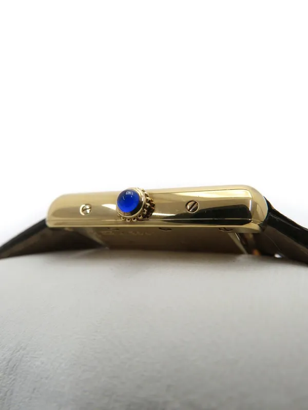 W1013654 שעון קרטייה טנק מאסט ורמיל ציפוי זהב יד 2 דגם לנשים | רצועת עור חומה מקורית | לוח רומי לבן ממותג | שנה אחריות | Cartier Must Tank SM Vermeil W1013654 Ladies