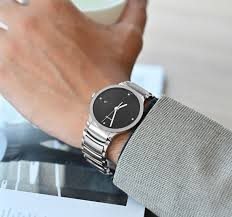 R-09273071 שעון ראדו סנטריקס יד 2 דגם לגבר 4 יהלומים | לוח שחור עם תאריכון רצועת פלדת אל חלד | Rado Centrix Jubile Black Diamond Dial Men';s Watch R30927713