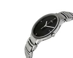 R-09273071 שעון ראדו סנטריקס יד 2 דגם לגבר 4 יהלומים | לוח שחור עם תאריכון רצועת פלדת אל חלד | Rado Centrix Jubile Black Diamond Dial Men';s Watch R30927713