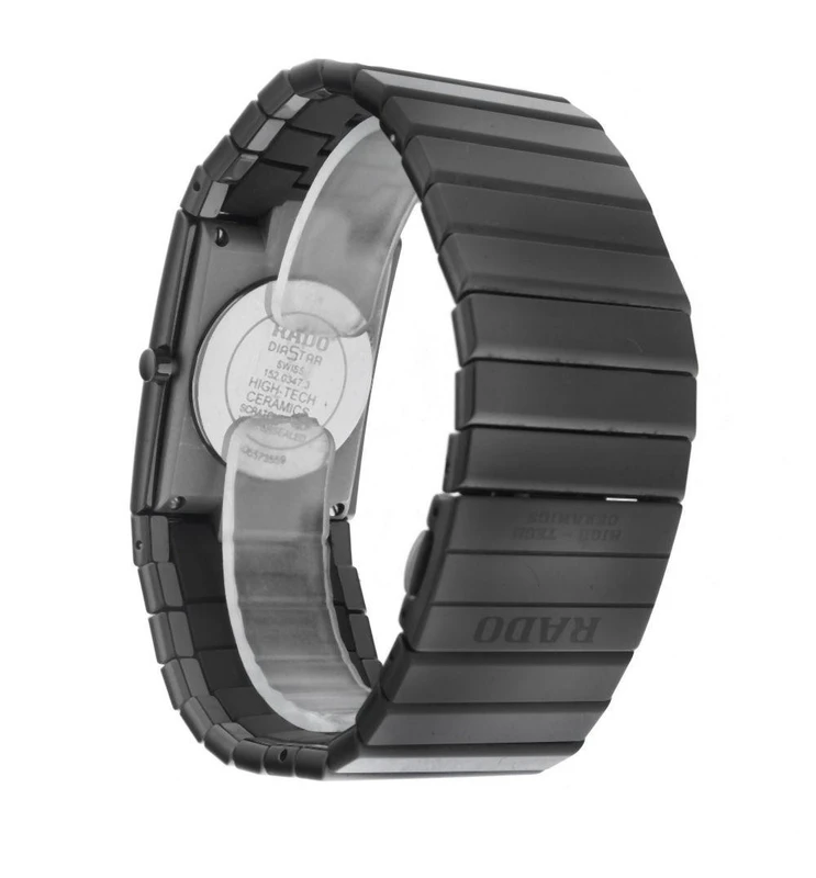 R21347162 שעון יד ראדו יד 2 דגם קרמיקה קלאסי 27 ממ שחור מחוגים זהב | חנות שעונים יד 2 כולל שנה אחריות Rado DiaStar 152.0347.3 Ceramic Swiss Quartz 27MM Watch