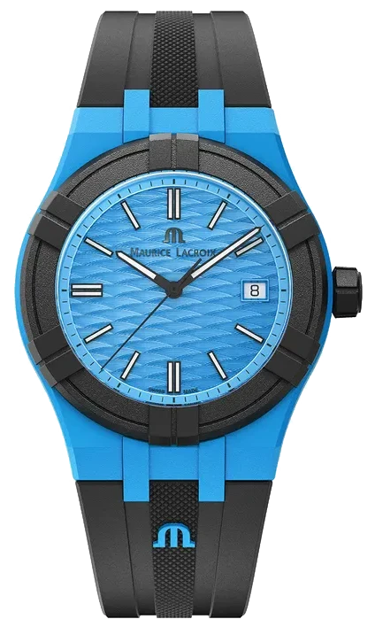 AI2008-80080- 300-0 שעון מוריס לקרואה שחור כחול מסדרת אייקון טייד | זכוכית ספיר | שווצרי לגברים | מלאי מוגבל | שנתיים אחריות | Maurice Lacroix Aikon Quartz Watch | AI2008-80080-300-0