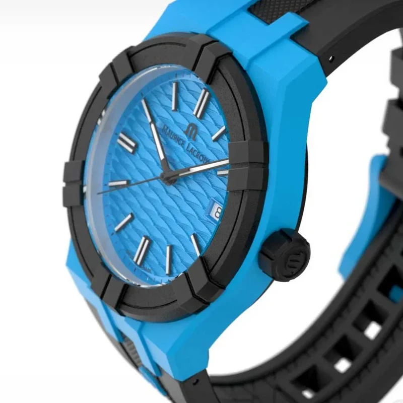 AI2008-80080- 300-0 שעון מוריס לקרואה שחור כחול מסדרת אייקון טייד | זכוכית ספיר | שווצרי לגברים | מלאי מוגבל | שנתיים אחריות | Maurice Lacroix Aikon Quartz Watch | AI2008-80080-300-0