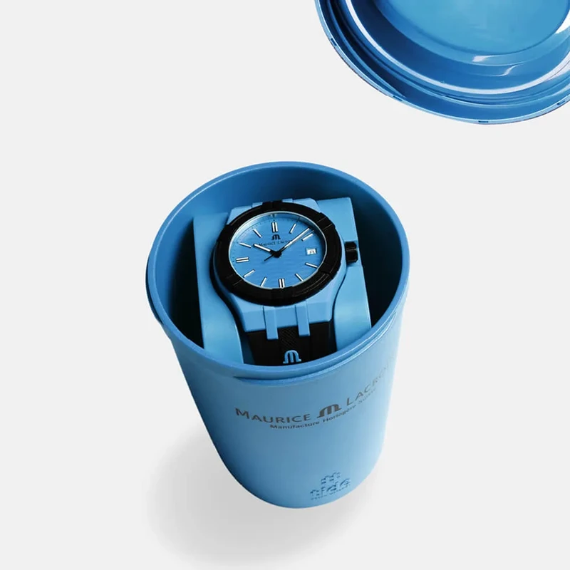 AI2008-80080- 300-0 שעון מוריס לקרואה שחור כחול מסדרת אייקון טייד | זכוכית ספיר | שווצרי לגברים | מלאי מוגבל | שנתיים אחריות | Maurice Lacroix Aikon Quartz Watch | AI2008-80080-300-0