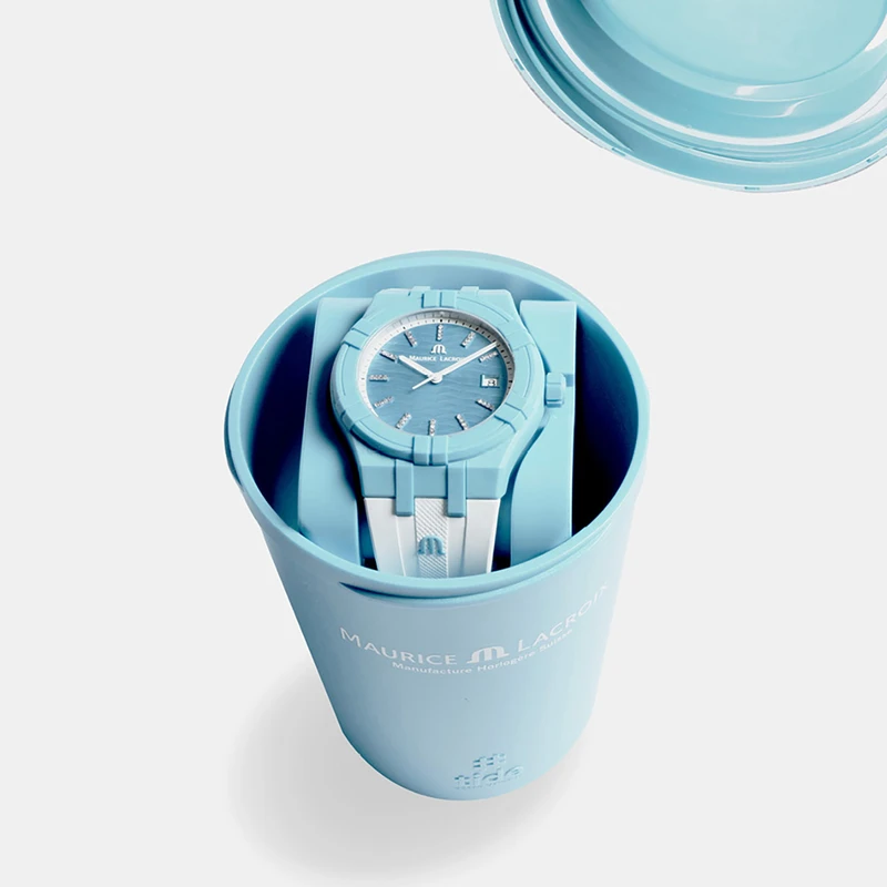 AI2008-AAAA1-3A0-0 שעון מרשים של מוריס לקרואה לוח טיפני משובץ יהלומים | רצועת ספורט ממותגת | זכוכית ספיר - שנתיים אחריות | Maurice Lacroix AIKON AI2008-AAAA1-3A0-0 Aikon #tide