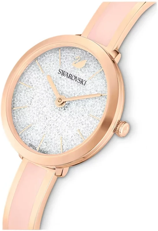 5642221 שעון יד סברובסקי לאישה | דגם צמיד אופנתי | דגם צמיד רוז גול משולב צבע ורוד | לוח אבנים מיוחד | שנתיים אחריות | Swarovski Watch Crystalline Delight Rose Gold 5642221