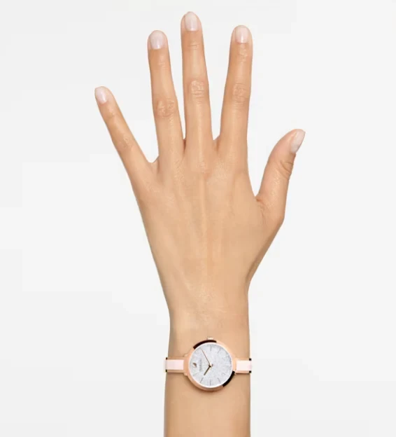 5642221 שעון יד סברובסקי לאישה | דגם צמיד אופנתי | דגם צמיד רוז גול משולב צבע ורוד | לוח אבנים מיוחד | שנתיים אחריות | Swarovski Watch Crystalline Delight Rose Gold 5642221