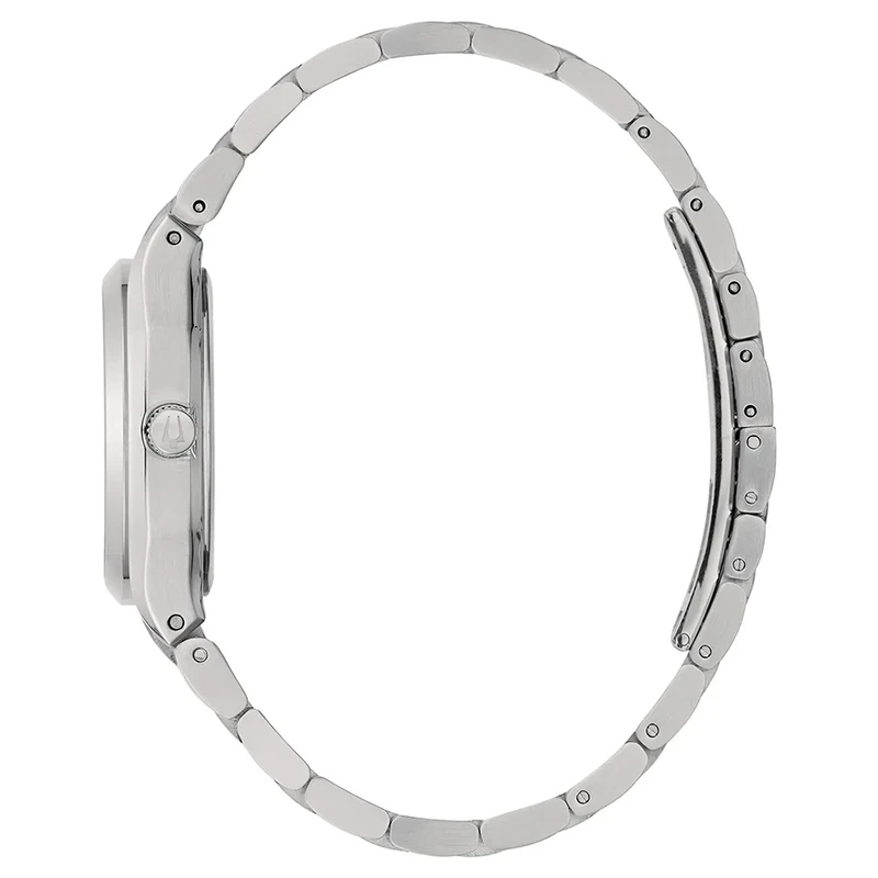 96P218 שעון יד בולבה לאישה | דגם חדש בלוח פנינה משובץ 8 יהלומים | שעון אלגנטי יוקרתי כולל שנתיים אחריות | מלאי מוגבל | Bulova Women';s Surveyor Stainless Steel Diamond Dial 96P218