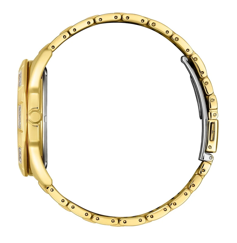 BM7542-51E שעון יוקרתי של סיטיזן לגברים | דגם זהב בלוח שחור פסים מיוחד | באזל משובץ 24 יהלומים | מנגנון אקו דרייב סולארי כולל שנתיים אחריות | Citizen Eco-Drive Classic Diamond Black Dial Gold BM7542-5