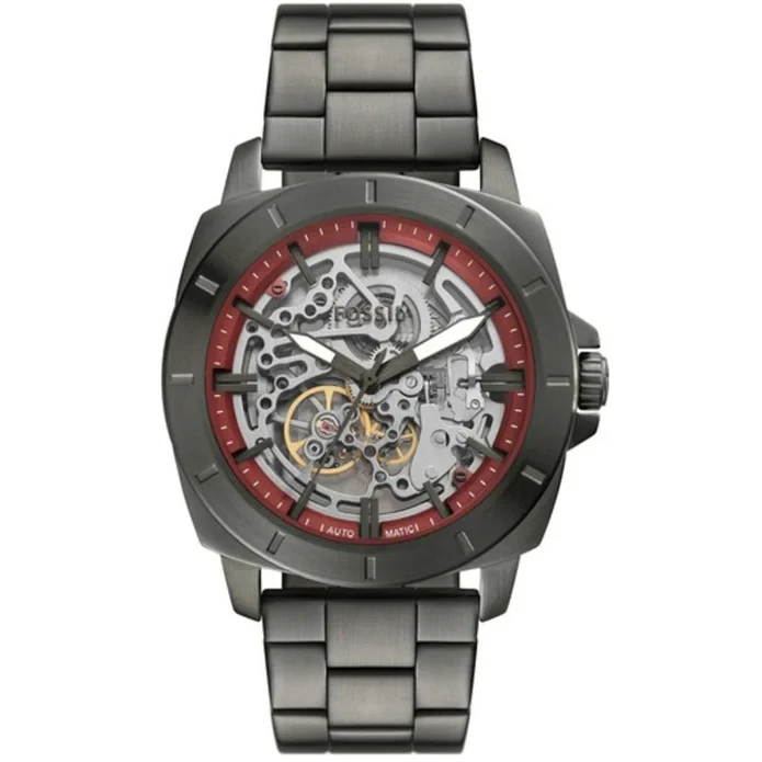 BQ2898 שעון אוטומטי לגברים מהסדרה החדשה של פוסיל | דגם סקלטון אפור ומיוחד | שנתיים אחריות | מלאי מוגבל מהדגם | Fossil Men';s Privateer 45mm Automatic Watch BQ2898