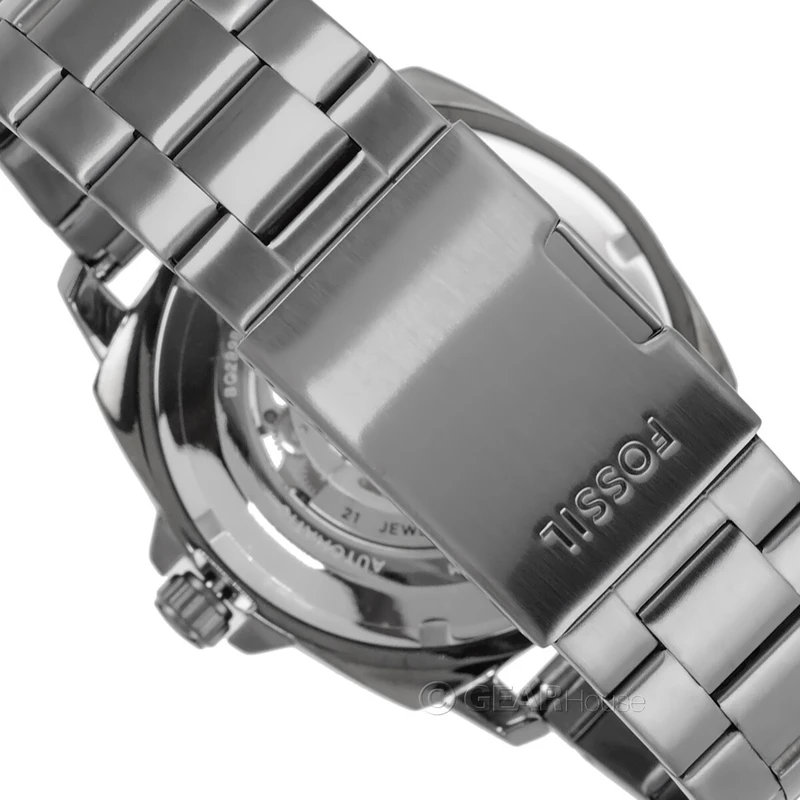 BQ2898 שעון אוטומטי לגברים מהסדרה החדשה של פוסיל | דגם סקלטון אפור ומיוחד | שנתיים אחריות | מלאי מוגבל מהדגם | Fossil Men';s Privateer 45mm Automatic Watch BQ2898