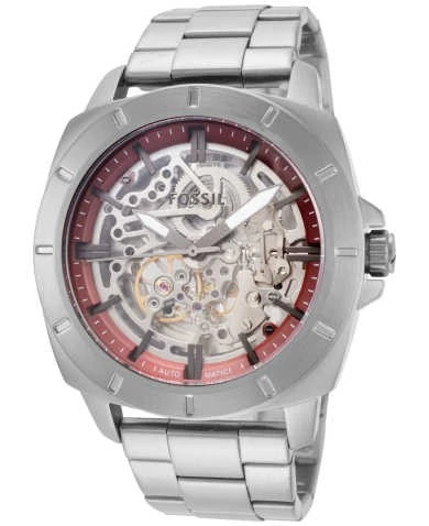 BQ2898 שעון אוטומטי לגברים מהסדרה החדשה של פוסיל | דגם סקלטון אפור ומיוחד | שנתיים אחריות | מלאי מוגבל מהדגם | Fossil Men';s Privateer 45mm Automatic Watch BQ2898