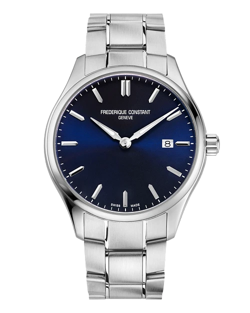 FC-220NS5B6B שעון יוקרתי לגברים של פרדריק קונסטנט | דגם ספורטיבי אלגנטי בלוח כחול מהמם | לוח זרחני כולל שנתיים אחריות יבואן רשמי | Frederique Constant Classics Quartz Blue 40mm. FC-220NS5B6B