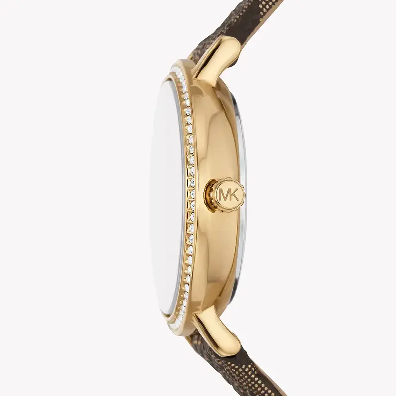 MKO9001SET שעון מייקל קורס לאישה | מארז מיוחד הכולל צמיד ועגילים תואמים | רצועת עור ממותגת |באזל משובץ אבנים | מלאי מוגבל | שנתיים אחריות | Michael Kors MKO9001SET Addyson Gift Set