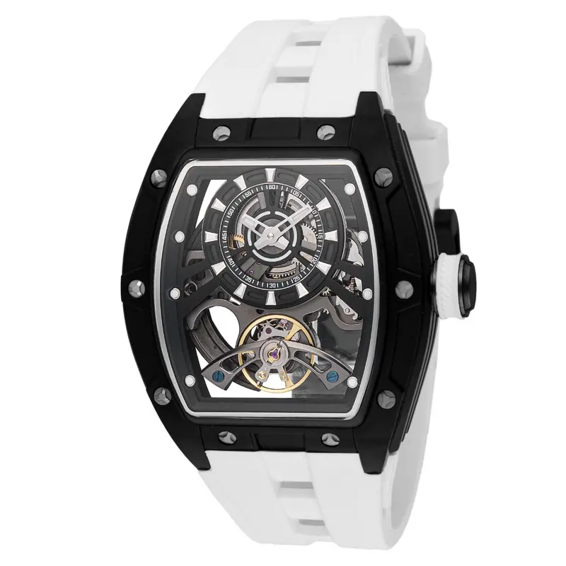 49030 שעון של אינווקטה חדש לגברים | דגם סקטון אוטומטי ברצועת ספורט לבנה | מלאי מוגבל | שנתיים אחריות |Invicta S1 Rally Automatic Black Dial Men';s Watch 49030