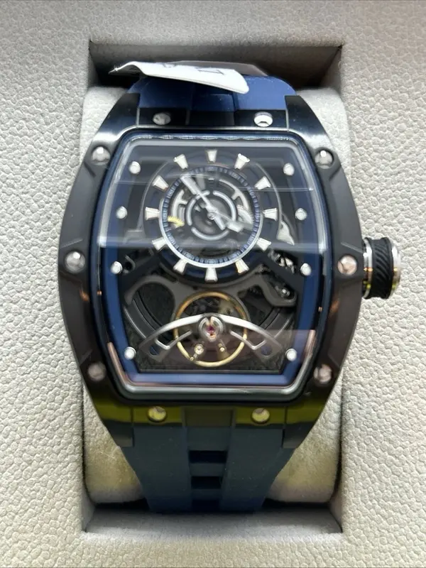 49036שעון יד אינווקטה אוטומטי סקלטון לגברים| דגם חדש ברצועת ספורט כחולה | קייס שחור כולל שנתיים אחירות | מלאי מוגבל | Invicta S1 Rally Automatic Blue Dial Men';s Watch 49036