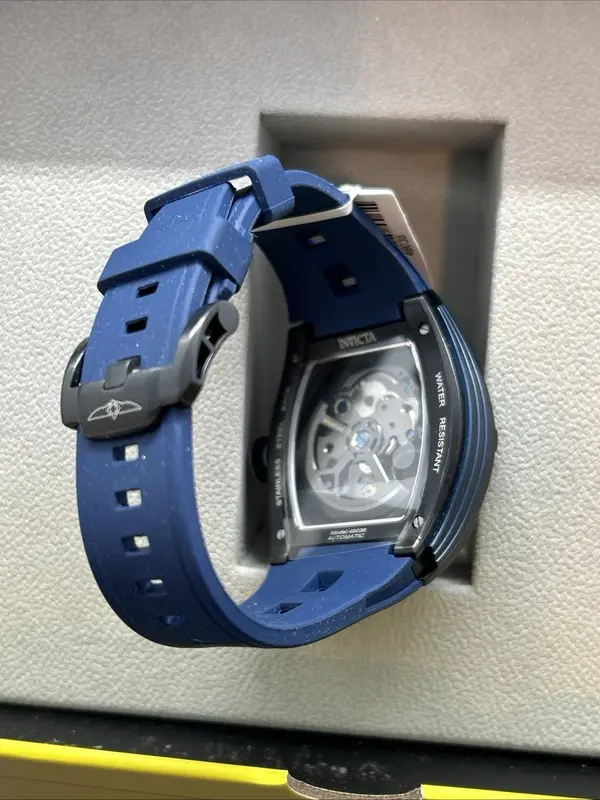 49036שעון יד אינווקטה אוטומטי סקלטון לגברים| דגם חדש ברצועת ספורט כחולה | קייס שחור כולל שנתיים אחירות | מלאי מוגבל | Invicta S1 Rally Automatic Blue Dial Men';s Watch 49036