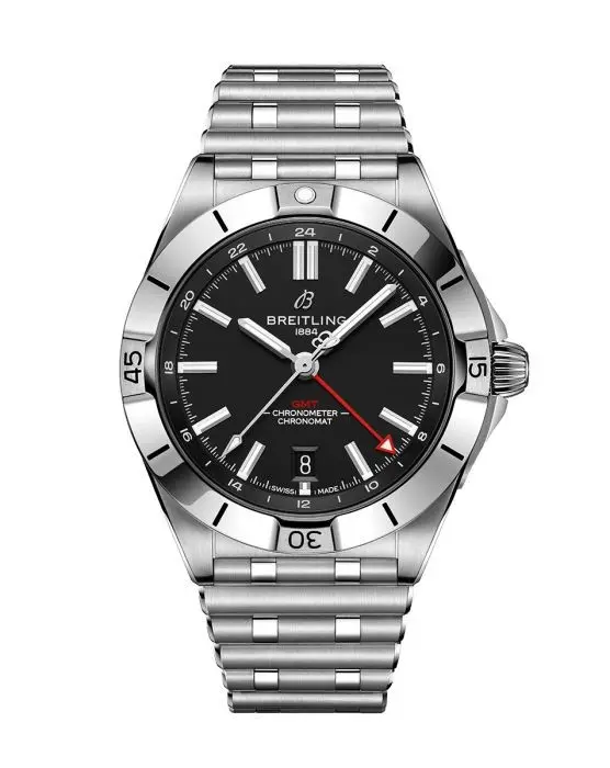 A32398101B1A1 שעון ברייטלינג כרונומט החדש יד 2 שנת 23 סט מלא | שעוון שמור מאד בלוח שחור | דגם GMT Breitling Chronomat Automatic GMT 40 Black Dial