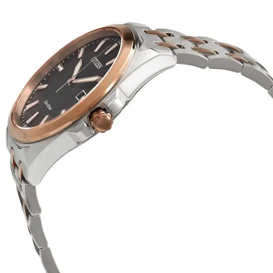 BM7536-53X שעון חדש של סיטיזן לגברים | דגם אקו דרייב סולארי ברצועת פלדה משולבת זהב רוז | לוח חום מיוחד | שנתיים אחריות | Peyten Brown Dial Stainless Steel Bracelet BM7536-53X