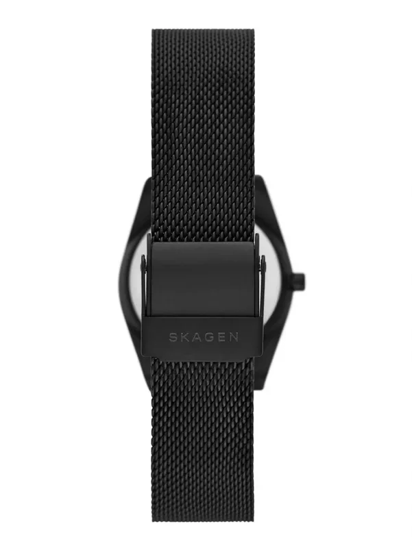 SKW3088 שעון סקאגן סולארי אופנתי בלוח מיוחד לאישה | דגם מושחר ברצועת רשת | שעון איכותי כולל שנתיים אחריות יבואן רשמי |