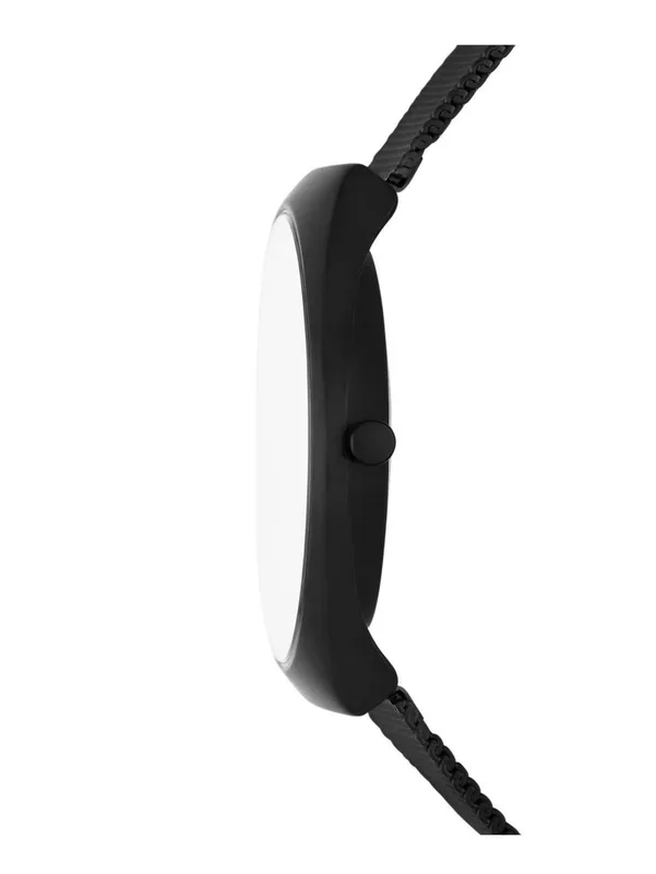 SKW6874 שעון סולארי של סקאגן לגברים | דגם אופנתי בלוח מרשים ומיוחד | רצועת רשת וקייס מושחרים | שנתיים אחריות יבואן רשמי | Skagen Grenen Solar Powered SKW6874 men';s watch