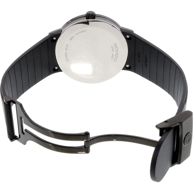 0606849 שעון מובאדו לגברים | דגם ספורטיבי קרבון קל משקל | רצועת ספורט | לוח מיוחד | מנגנון שווצרי כולל שנתיים אחריות יבואן רשמי | Movado Gravity Black Carbon Fiber Men';s Watch 0606849
