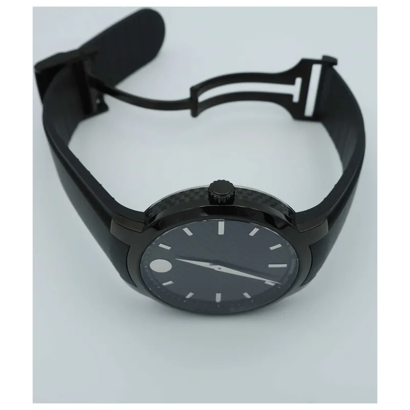 0606849 שעון מובאדו לגברים | דגם ספורטיבי קרבון קל משקל | רצועת ספורט | לוח מיוחד | מנגנון שווצרי כולל שנתיים אחריות יבואן רשמי | Movado Gravity Black Carbon Fiber Men';s Watch 0606849