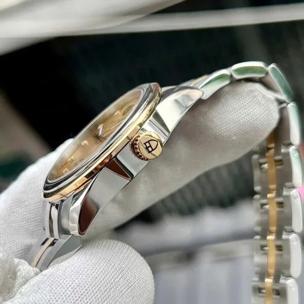 M55003-0006 שעון יד טודור יד 2 כמו חדש | דגם 36 מ';';מ יוניסקס | לוח זהב משובץ יהלומים | רצועה ובאזל זהב 18K | מגיע עם תעודת קופסא ואחריות | Tudor Glamour Date M55003-0006