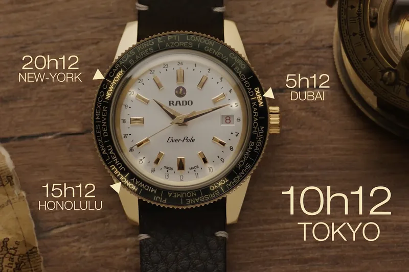 R-61933501 | R32193018 שעון ראדו במהדורה מוגבלת | דגם עם 2 רצועות להחלפה מהירה | מנגנון מכני וורלד טיימר | 100 מטר | 5 שנים אחריות יבואן רשמי | Rado Captain Cook Over-pole Limited Edition R32193018