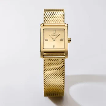 MK4959 מייקל קורס שעון לאישה | דגם זהב חדש מרובע | רצועת רשת אופנתית | 100% מקורי | שנתיים אחריות | מלאי מוגבל | Michael Kors Georgie Women';s Watch MK4959