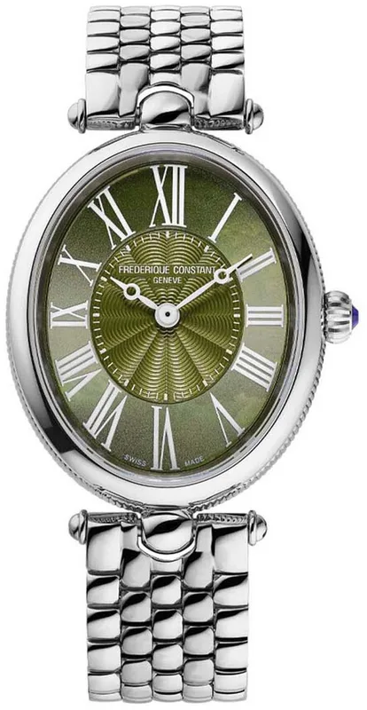 FC- 200KMPW2V6B שעון מיוחד לאישה של פרדריק קונסטנט שווייץ | דגם אובלי בלוח מאד מיוחד פנינה ירוק רומי | מלאי מוגבל | שנתיים אחריות יבואן רשמי | Classics Art Deco Oval FC-200MPW2V6B