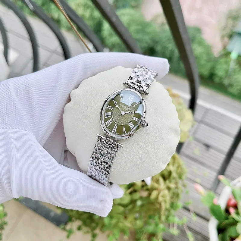 FC- 200KMPW2V6B שעון מיוחד לאישה של פרדריק קונסטנט שווייץ | דגם אובלי בלוח מאד מיוחד פנינה ירוק רומי | מלאי מוגבל | שנתיים אחריות יבואן רשמי | Classics Art Deco Oval FC-200MPW2V6B