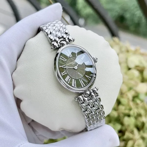 FC- 200KMPW2V6B שעון מיוחד לאישה של פרדריק קונסטנט שווייץ | דגם אובלי בלוח מאד מיוחד פנינה ירוק רומי | מלאי מוגבל | שנתיים אחריות יבואן רשמי | Classics Art Deco Oval FC-200MPW2V6B