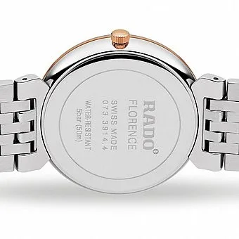 R-39124072 | R48912723 שעון ראדו יבואן רשמי מסדרת פלורנס החדשה | דגם משולב זהב רוז לגברים | לוח לבן משובץ 4 יהלומים| 5 שנים אחריות | Rado Florence Classic Diamonds Watch – R48912723