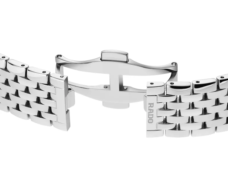 R-39124016 | R48912163 שעון ראדו יבואן רשמי לגברים | דגם מסדרת פלורנס | לוח שחור נצנצים | קוטר 38 מ';';מ | 5 שנים אחריות | RADO Florence Quartz 38MM Stainless Steel Watch R48912163