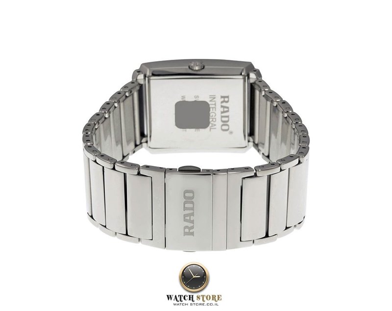 R20997713 שעון ראדו קלאסי יד 2 לגברים מהסדרה החדשה אינטגרל | שעון כסוף לוח שחור משובץ 4 יהלומים | שנתיים אחריות | חנות שעונים יד שנייה בראשון לציון | Black Dial Stainless Steel Men';s R20997713