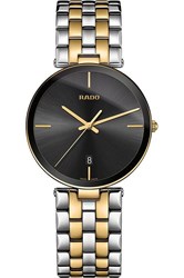 R48867153 שעון ראדו יד 2 מסדרת פלורנס | דגם לוח שחור משולב זהב וכסף | דגם יוניסקס 38 מ''מ | שנה אחריות | Rado Florence 38mm Mens Watch R48867153