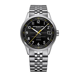 2754-ST-05200 ריימונד ווייל פרילנסר לגברים אוטומטי | מחוגים מיוחדים בצבע צהוב | שעוני יוקרה מהיבואן לצרכן | Raymond Weil Freelancer Black Dial Mens Watch - 2754-ST-05200