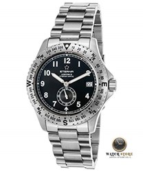 שעון יד יוקרתי במחיר מיוחד לגברים | שעון אטרנה מסדרת אייר פורס לוח שחור כולל שעון שניות בלוח | מנגנון שוויצרי אוטומטי | שנתיים אחריות | Eterna Men's 11841741400178 Airforce 39mm Automatic