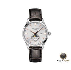 שעון אלגנטי של סרטינה לגברים | לוח מון פייס | שעון יוקרה לגבר | רצועת עור חומה ומחוגי זהב רוז | 5 שנים אחריות | Certina Urban DS-8 Moonphase watch C033.457.16.031.00