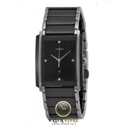 שעון ראדו קרמיקה לגבר משובץ 4 יהלומים | ראדו מסדרת אינגרל החדשה | Rado Integral Jubile Black Ceramic and Stainless Steel Mens Watch R20206712